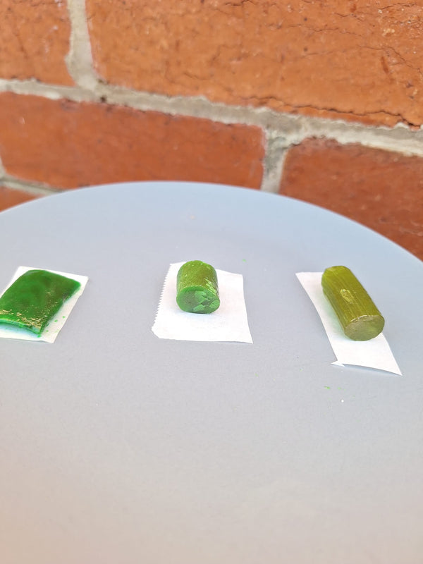 Three early candy formats side by side
