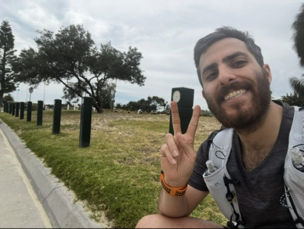 Peter on a training run in his hydration vest